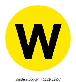 Letter W Floor Marker Symbol, Vector Illustration, Isolate On White Background Label. EPS10