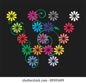 Letter w floral