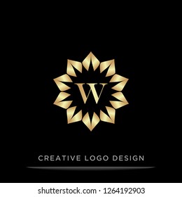Letter w flower design vector logo, luxury concept hotel, restaurant and spa
