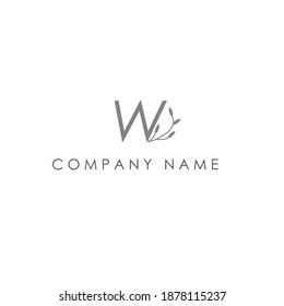 letter W and flower logo on white background