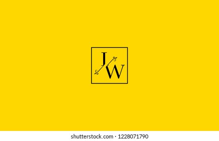 LETTER I AND W FLOWER LOGO WITH SQUARE FRAME FOR LOGO DESIGN OR ILLUSTRATION USE