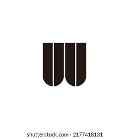 Letter W fold geometric symbol simple logo vector