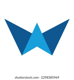 Letter W folded logo template