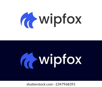 Letter w with fox sign animal logo design template