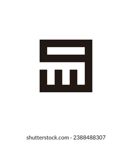Letter w g square geometric symbol simple logo vector