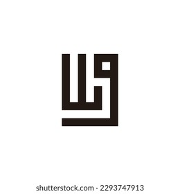 Letter W and g square, rectangle geometric symbol simple logo vector