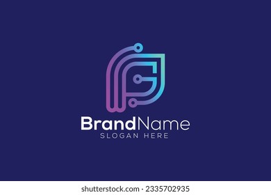 Letra W G Tecnología eco diseño de logotipo para hoja ecológica plantilla vectorial