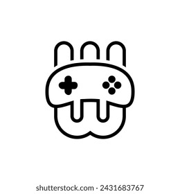 Letter W gaming logo, various businesses related to games. Letter W game logo design template concept controller.