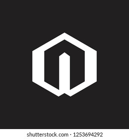 letter w geometric hexagonal logo vector