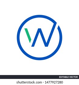 letter W geometric logo mark