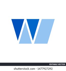 letter W geometric logo mark