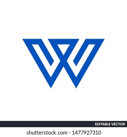 letter W geometric logo mark