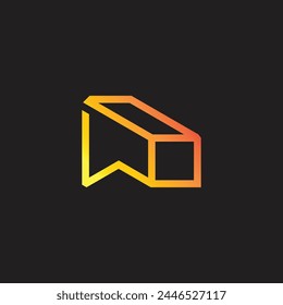 letra w barra de oro simple geométrica logo Vector 