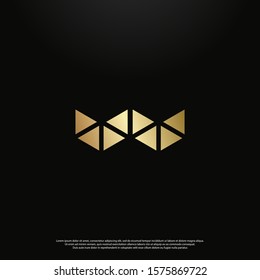 Letter W gold Logo icon monogram design. Vector graphic design template element. black background. eps10