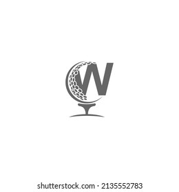 Letter W and golf ball icon logo design illustration