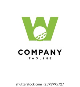 Letter W Golf Ball Logo Icon Vector