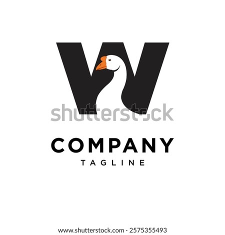 Letter W Goose Logo Icon Vector