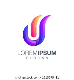 letter W gradient color logo design vector 