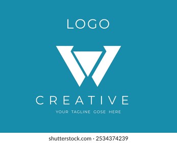 Letra W color degradado logo Plantilla