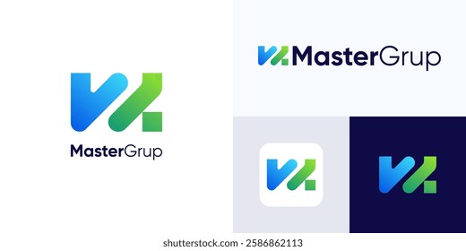 Letter W gradient coloring logo design, creative simple modern icon W for identity sign symbol, Premium vector illustration template element, initial W for Business identity logo.