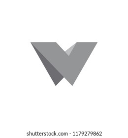 letter w gradient geometric logo vector
