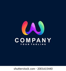letter w gradient logo design