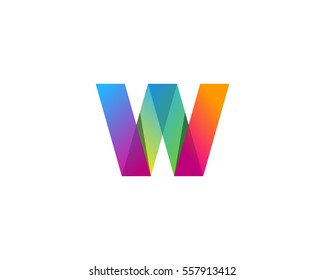 Letter W Gradient Multiply Color Logo Design Element