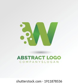 letter w gradient technology logo concept