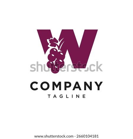 Letter W Grape or Wine Logo Icon vector