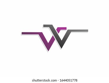 Letter W graphic wave chart vector logo concept 