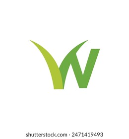 Letter W Grass lawn logo icon vector template.eps