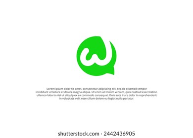 letter w and green chat icon logo