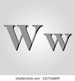 letter W grey