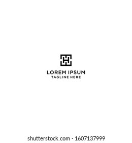 letter W and H monogram logo