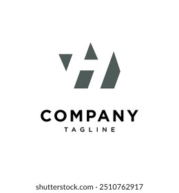 Letter W H negative space logo icon