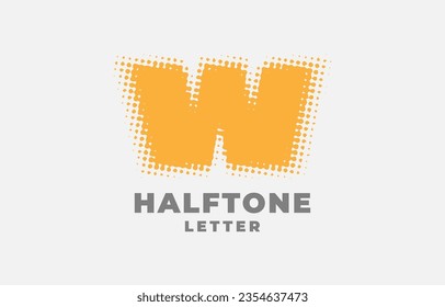 letter W halftone vector logotype design