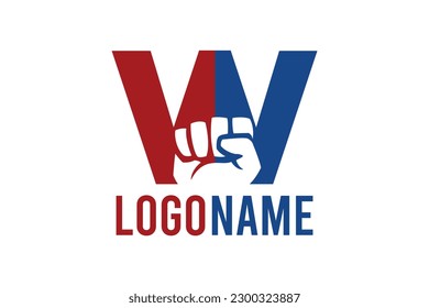 Letter W and hand fist concept. Very suitable for symbol, logo, company name, brand name, personal name, icon and many more.