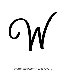 LETTER W. HAND LETTERING. LOGO LETTER W