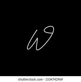 Letter W Handwritten Signature Calligraphy