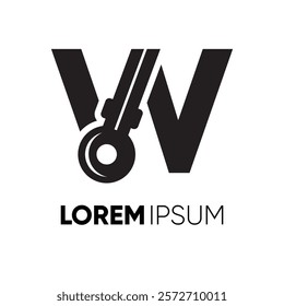 Letter W Headset Logo Design Vector Icon Graphic Emblem Symbol Illustration