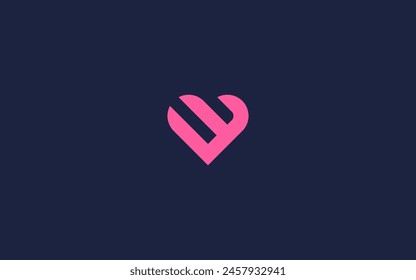 letter w with heart logo icon design vector design template inspiration