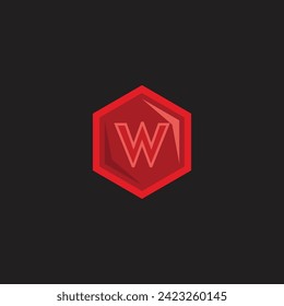 Letter W hexagon, epic, super  geometric symbol simple logo vector