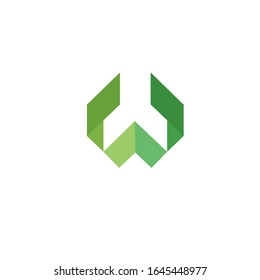 letter W hexagon logo icon vector