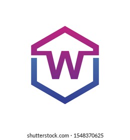 Letter W Hexagonal Logo Design