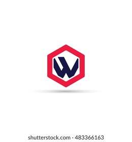 Letter W Hexagonal Logo Icon