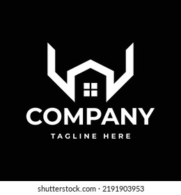Buchstabe W-Haus-Vektorgrafik-Logo