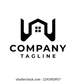 letter W home building vector logo design