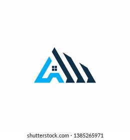 letter a w home logo template