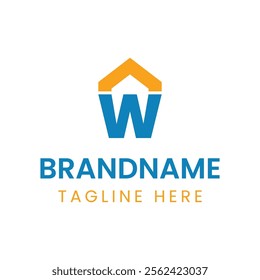 Letter W Home Property Logo, represent a house or property structure