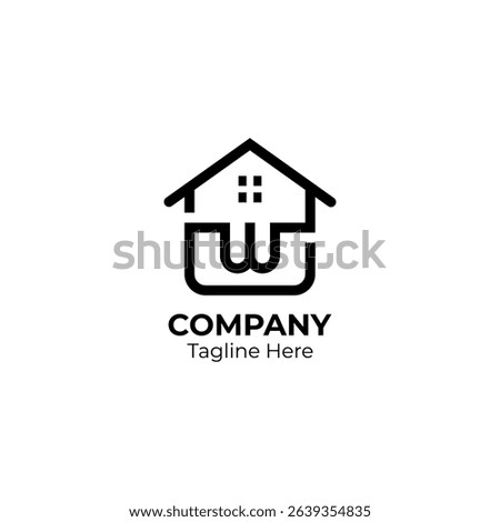 Letter W home simple style logo. Letter W for real estate, property and construction logo.